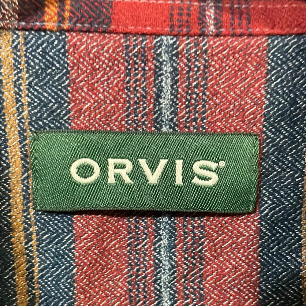 Orvis Men's Red and Gray Plaid Shirt - Picture 2 of 5